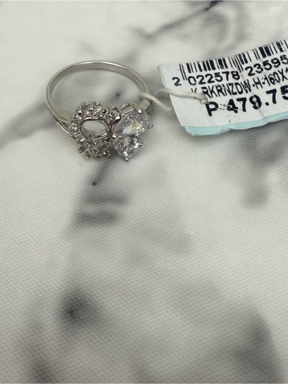 KLAD Silver Tone Butterfly Crystal Ring NWT Statement Ring